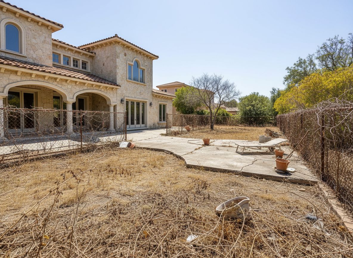 Before: large flat backyard